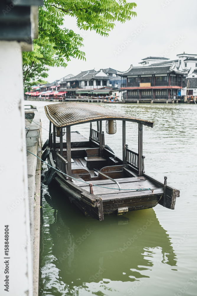 Sightseeing Boats in Zhujiajiao Ancient Town, China