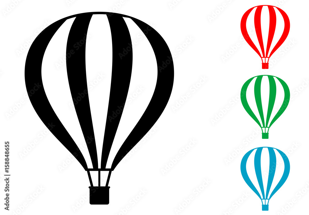 Icono plano globo aerostatico varios colores vector de Stock | Adobe Stock