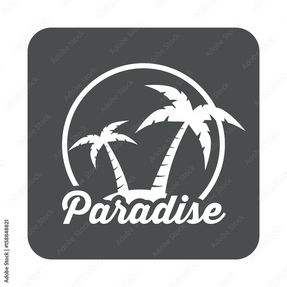 Icono plano Paradise en cuadrado gris