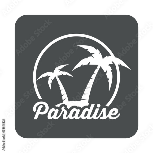 Icono plano Paradise en cuadrado gris