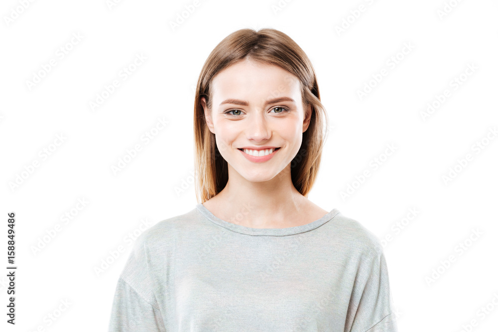 Close up portrait of a smiling girl looking at camera Close up portrait of a smiling girl looking at camera