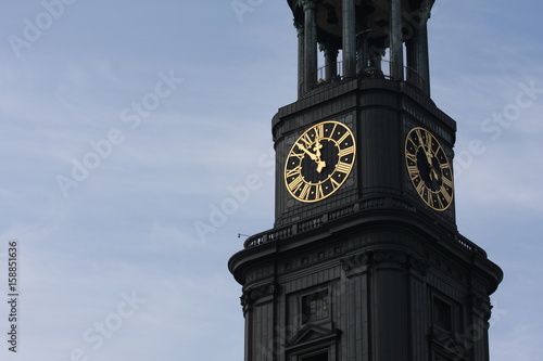 Details on St. michaelis church in Hamburg city in Germany
