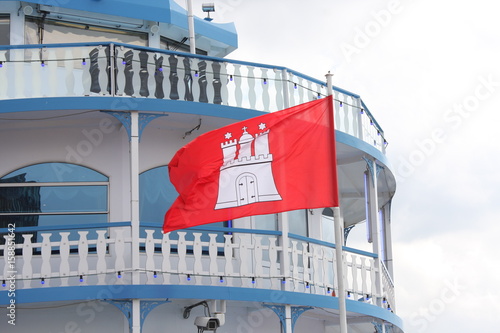 Red flag as flag ''city of Hamburg'' in Germany. photo