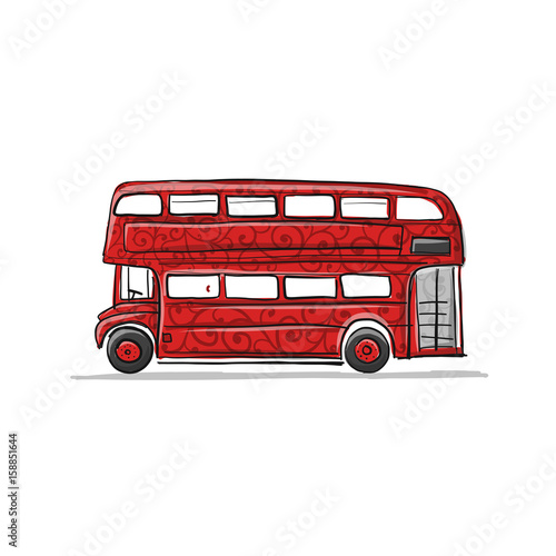 Red bus, sketch for your design