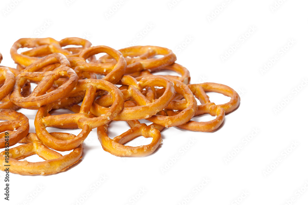 glazed and salted pretzels isolated on white background glazed and salted pretzels isolated on white background