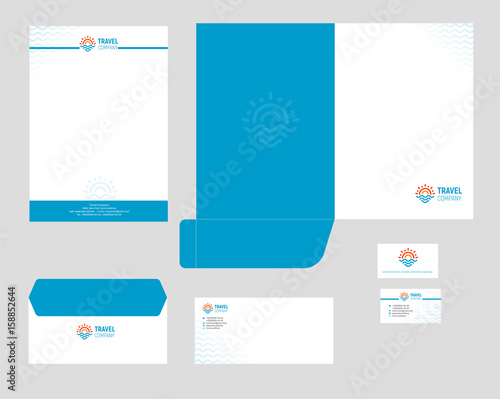 Visual brand corporate business identity vector design set template. Mockup illustration.