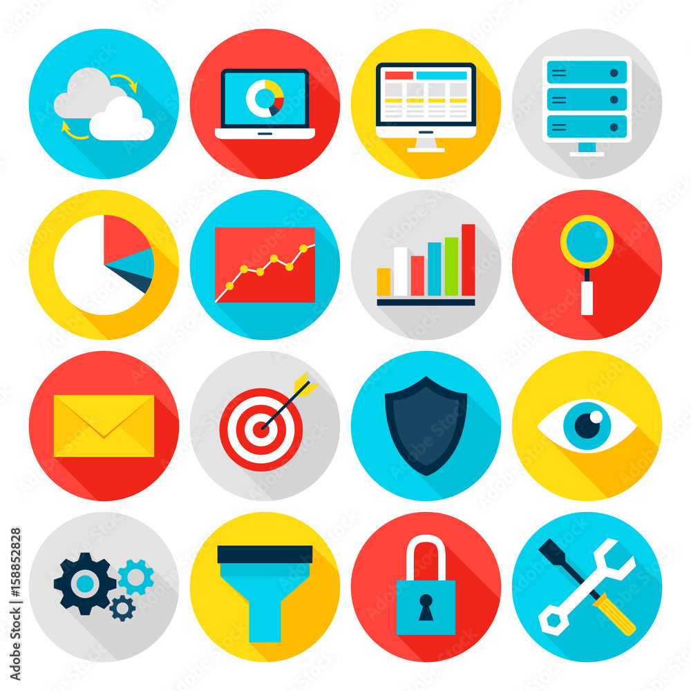 Business Analytics Flat Icons Business Analytics Flat Icons