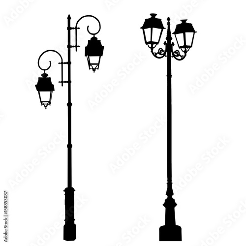 Decorative lamppost on white