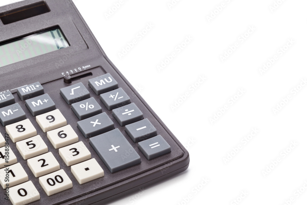 black calculator isolated on white background black calculator isolated on white background