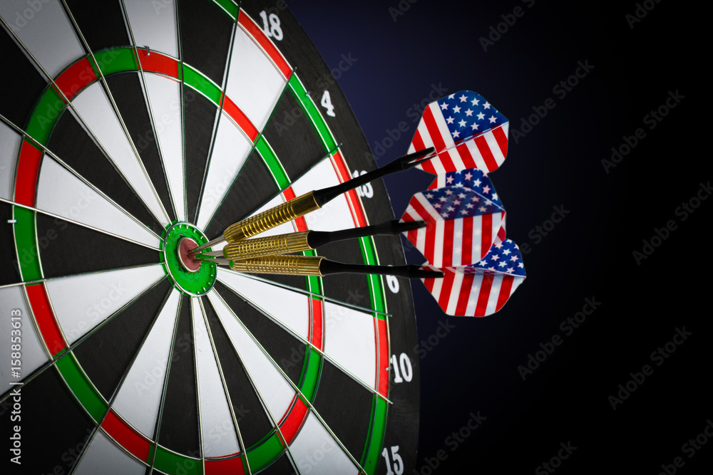 Success hitting target, aim goal achievement concept