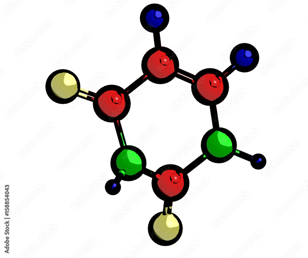 Obraz premium Molecular structure of uracil, 3D rendering
