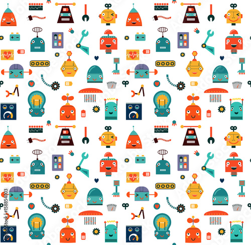 Robots seamless pattern