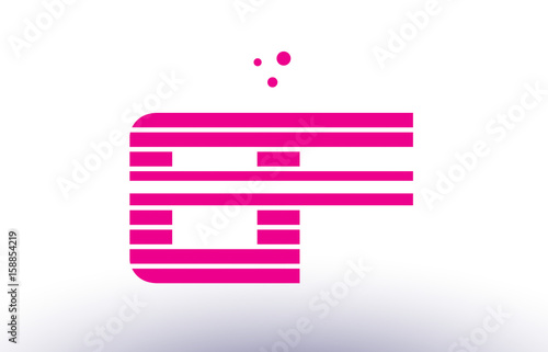 ef e f pink purple line stripe alphabet letter logo vector template