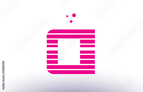 oi o i pink purple line stripe alphabet letter logo vector template