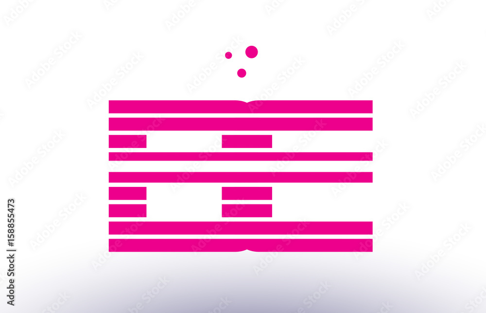 Obraz premium be b e pink purple line stripe alphabet letter logo vector template