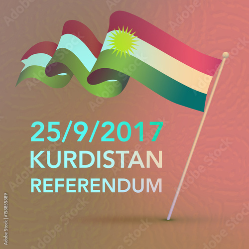 Kurdistan referendum day flag vector