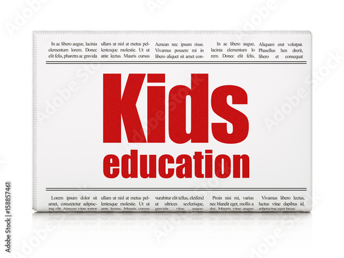 Learning concept: newspaper headline Kids Education