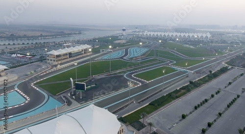 Фотография ABU DHABI, UAE - DECEMBER 2016: Ferrari World aerial view