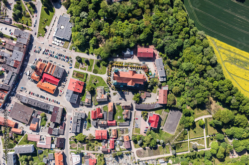 aerial view of the town center