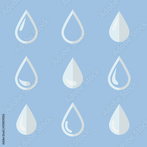 Drop icon set in different shape