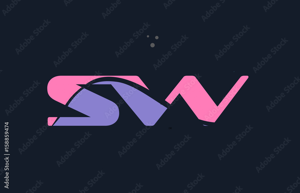sw s w pink blue alphabet letter logo dots icon template vector sw s w pink blue alphabet letter logo dots icon template vector