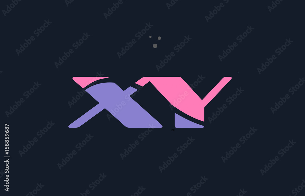 Xy X Y Pink Blue Alphabet Letter Logo Dots Icon Template Vector Stock Vector Adobe Stock