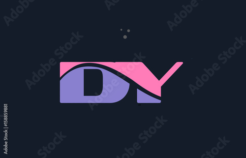 dy d y pink blue alphabet letter logo dots icon template vector photo