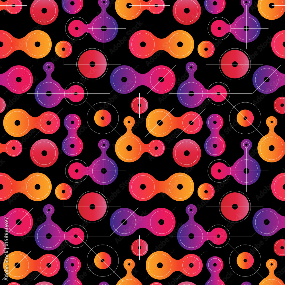 Fototapeta premium Flat metaball seamless pattern