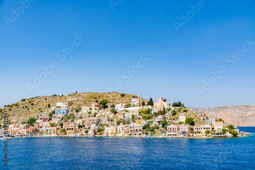 Fototapeta Naklejka Na Ścianę i Meble -  Colourful, picturesque houses at Symi island, Greece