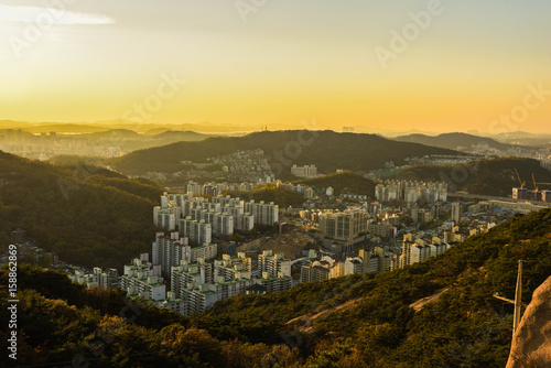 seoul landscape with sunset korea 