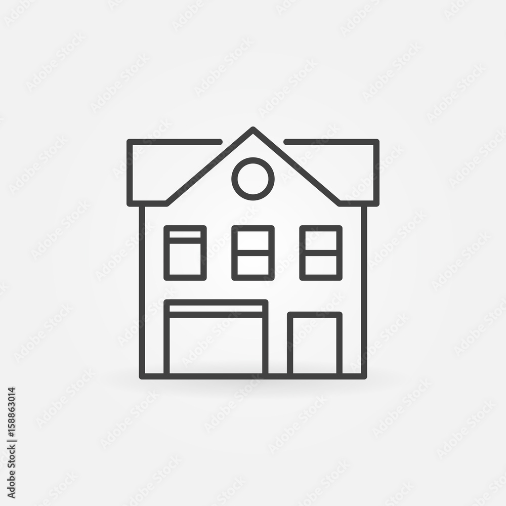 House with garage line icon House with garage line icon