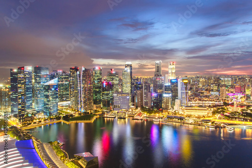 Landscape of the Singapore financial district and business building, Singapore City