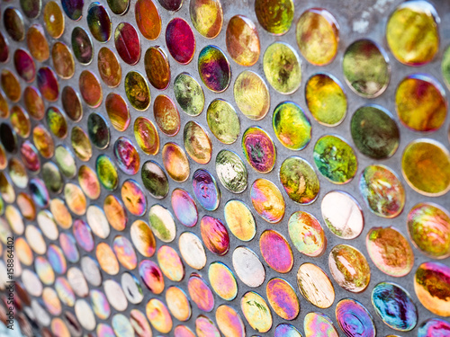 Vibrant colorful shaped round patterns background.