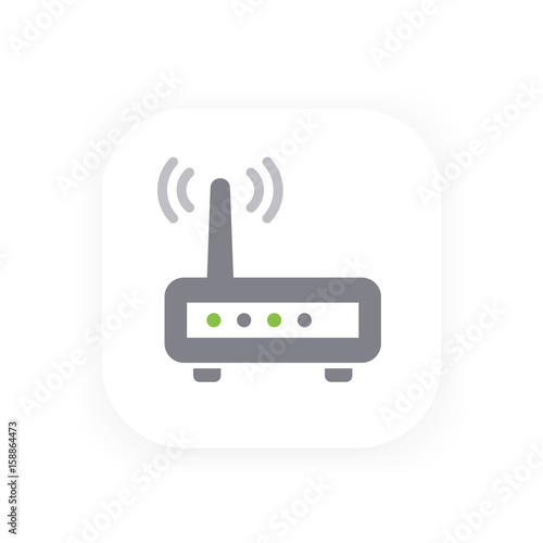 Router vector icon, wifi modem vector illustration