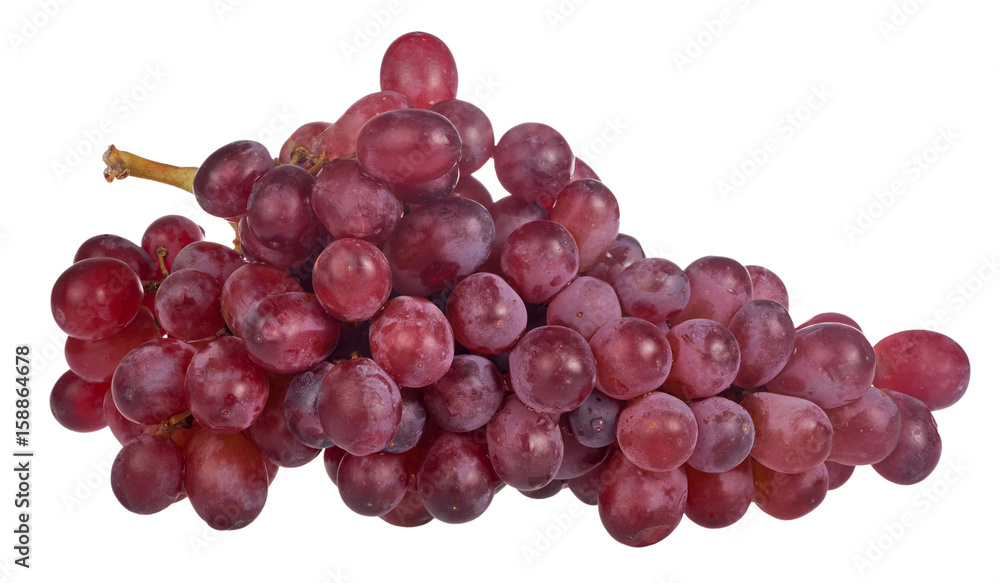 Fototapeta premium red ripe grapes isolated on white