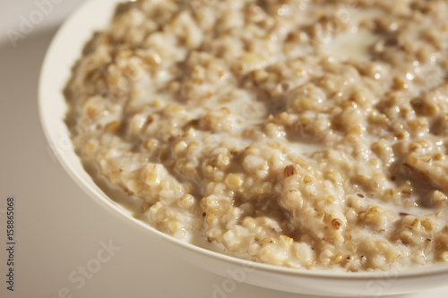 a bowl of cooked organic, pinhead, oatmeal