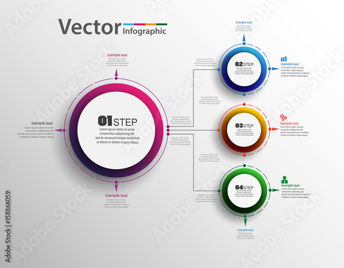  Steps abstract infographics number options template. Can be used for workflow layout, diagram, business step options, banner, web design. Vector eps 10