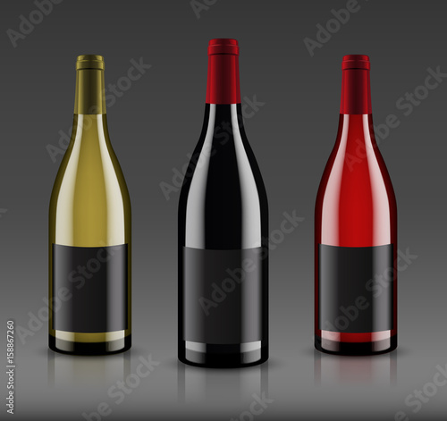 Mockup wine bottle. vector design.