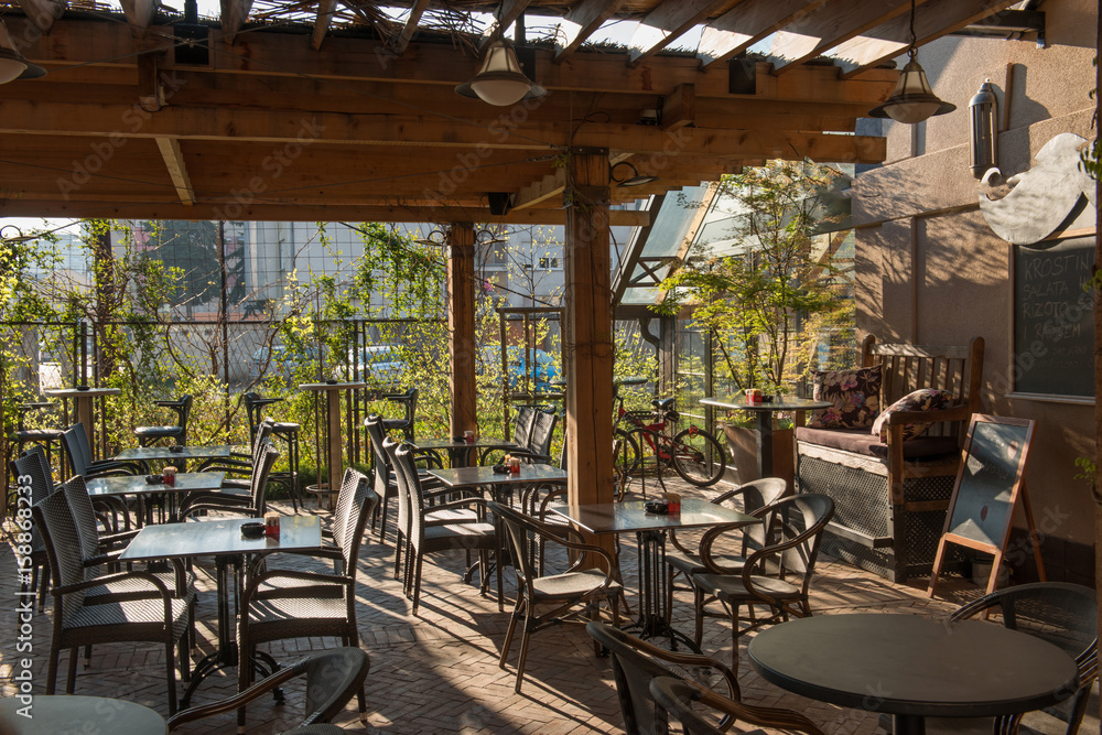 Fototapeta premium Summer teracce restaurant