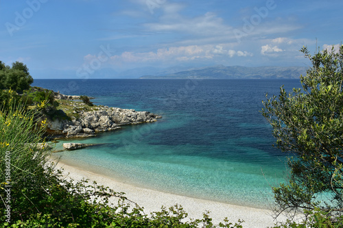 Secluded beach on the Greek Island of Corfu, Ionian Sea
