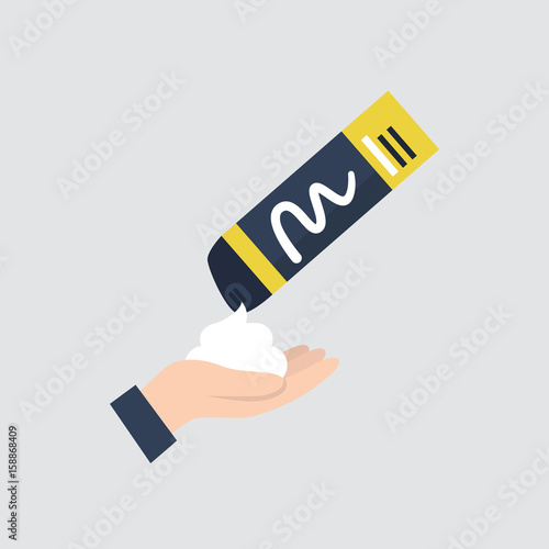 Shaving icons. A bottle of shaving foam / flat editable vector illustration, clip art