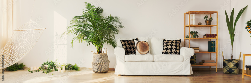 Wooden and white decor