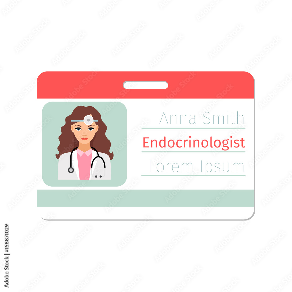Female endocrinologist medical specialist badge Female endocrinologist medical specialist badge