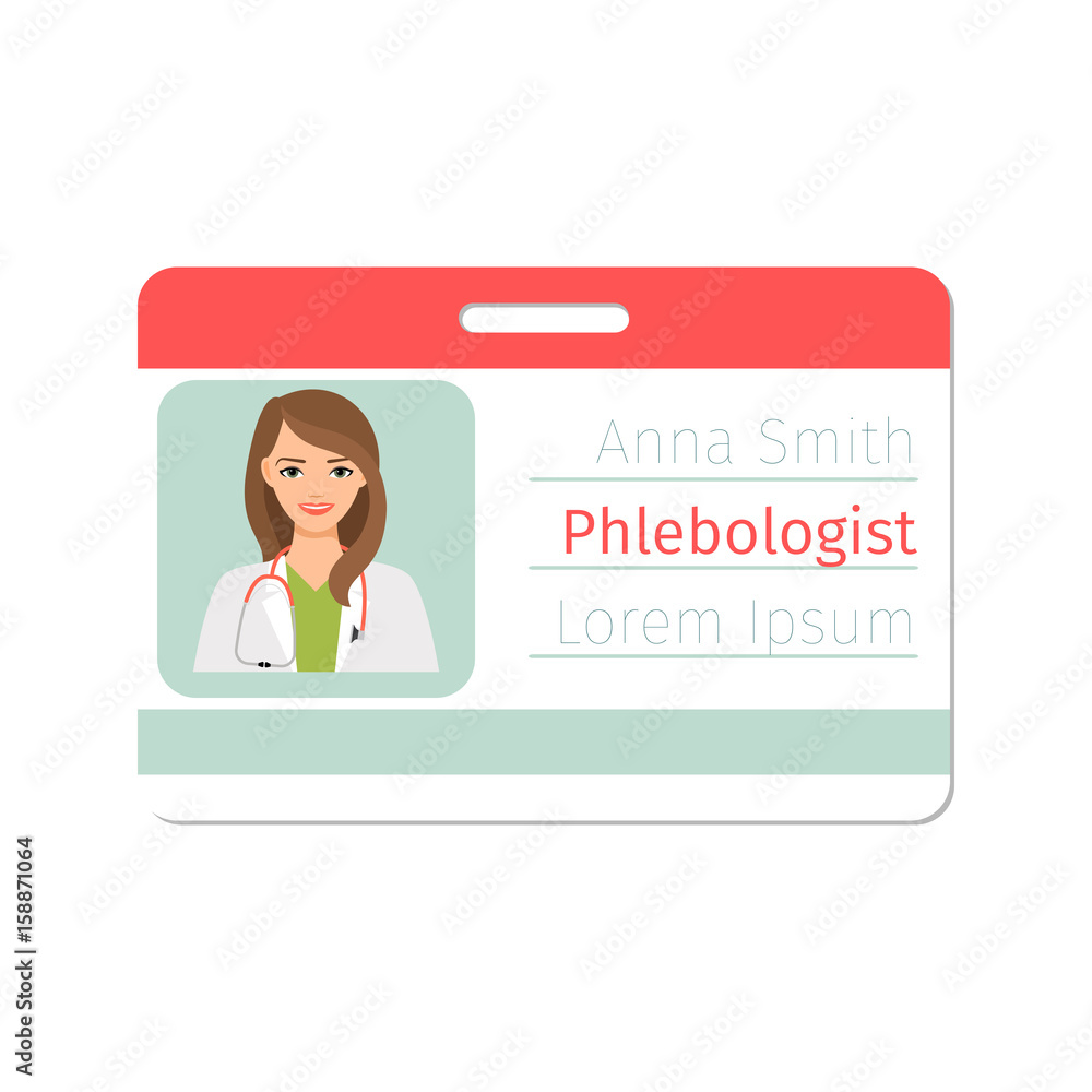 Female phlebologist medical specialist badge