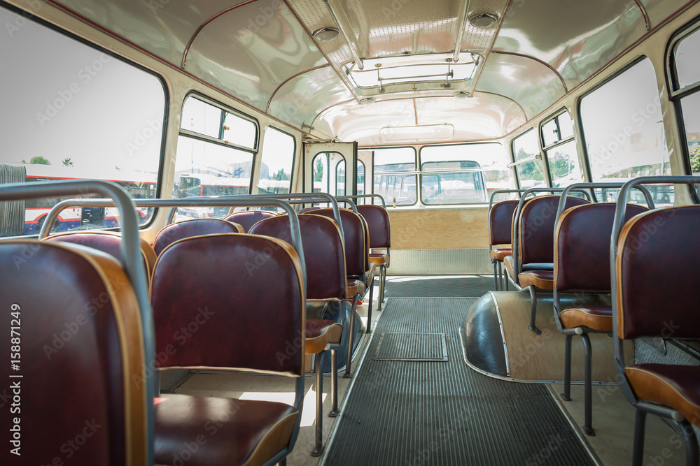 Historically bus in the depot, transport from 80 years