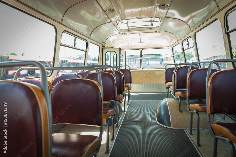 Obraz premium Historically bus in the depot, transport from 80 years