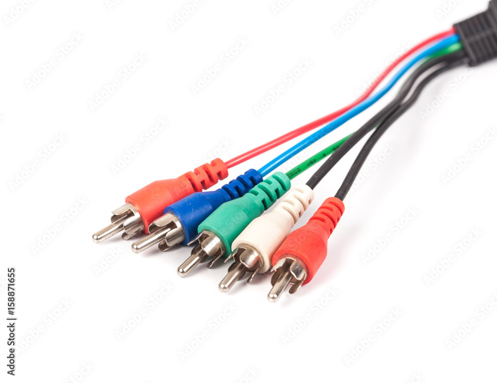 RCA Audio and Video Cable on white background RCA Audio and Video Cable on white background