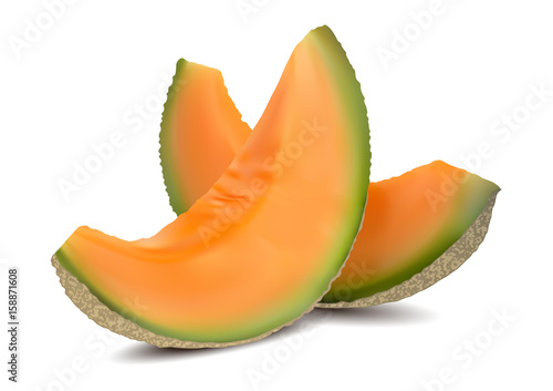 3D slices of melon, summer concept  photo