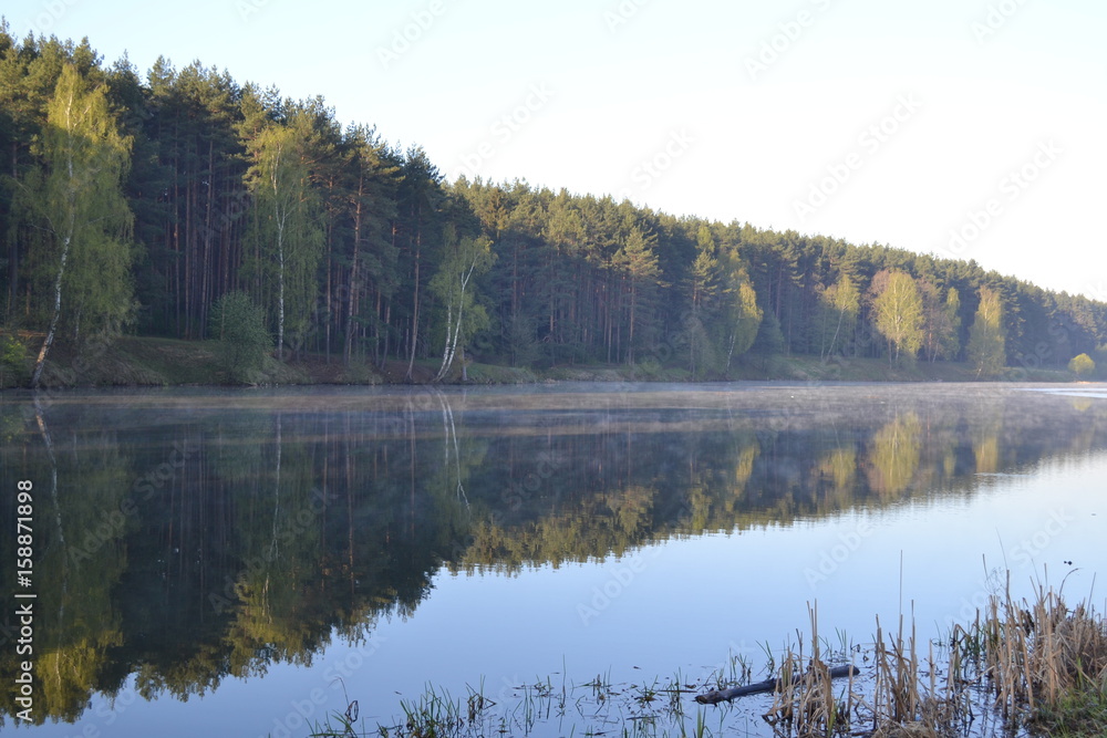 River early in the morning. Morning mist over the water River early in the morning. Morning mist over the water