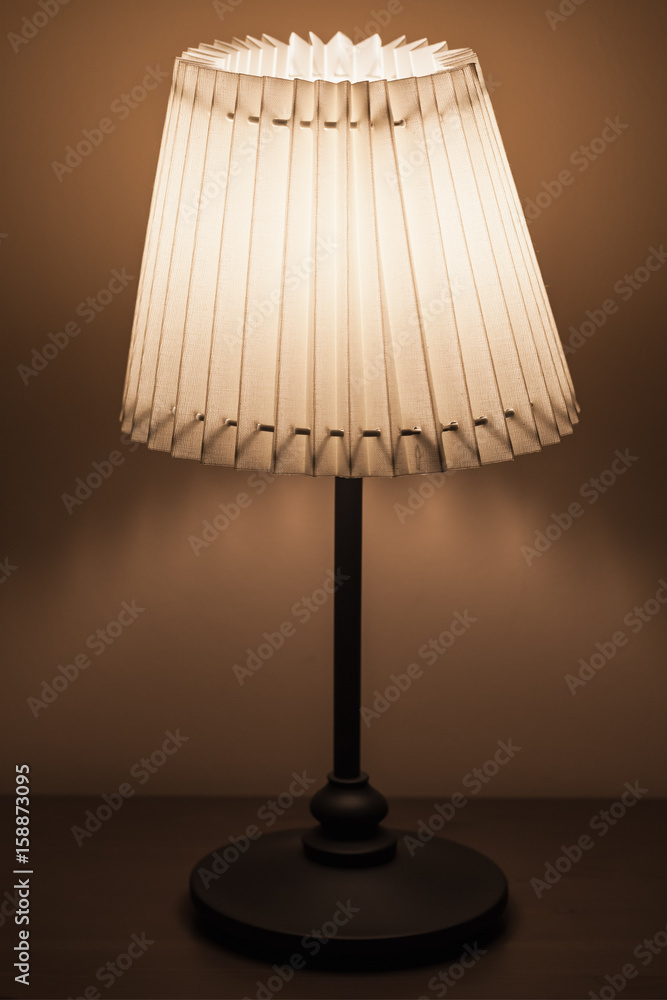 Classical lamp with round fabric lampshade Classical lamp with round fabric lampshade